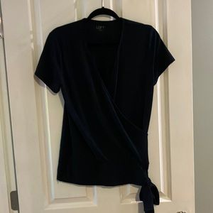 Navy blue wrap top, never worn